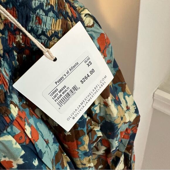 NWT Tuckernuck Olivia James The Label Orange floral Mini Dress XS - Picture 14 of 15